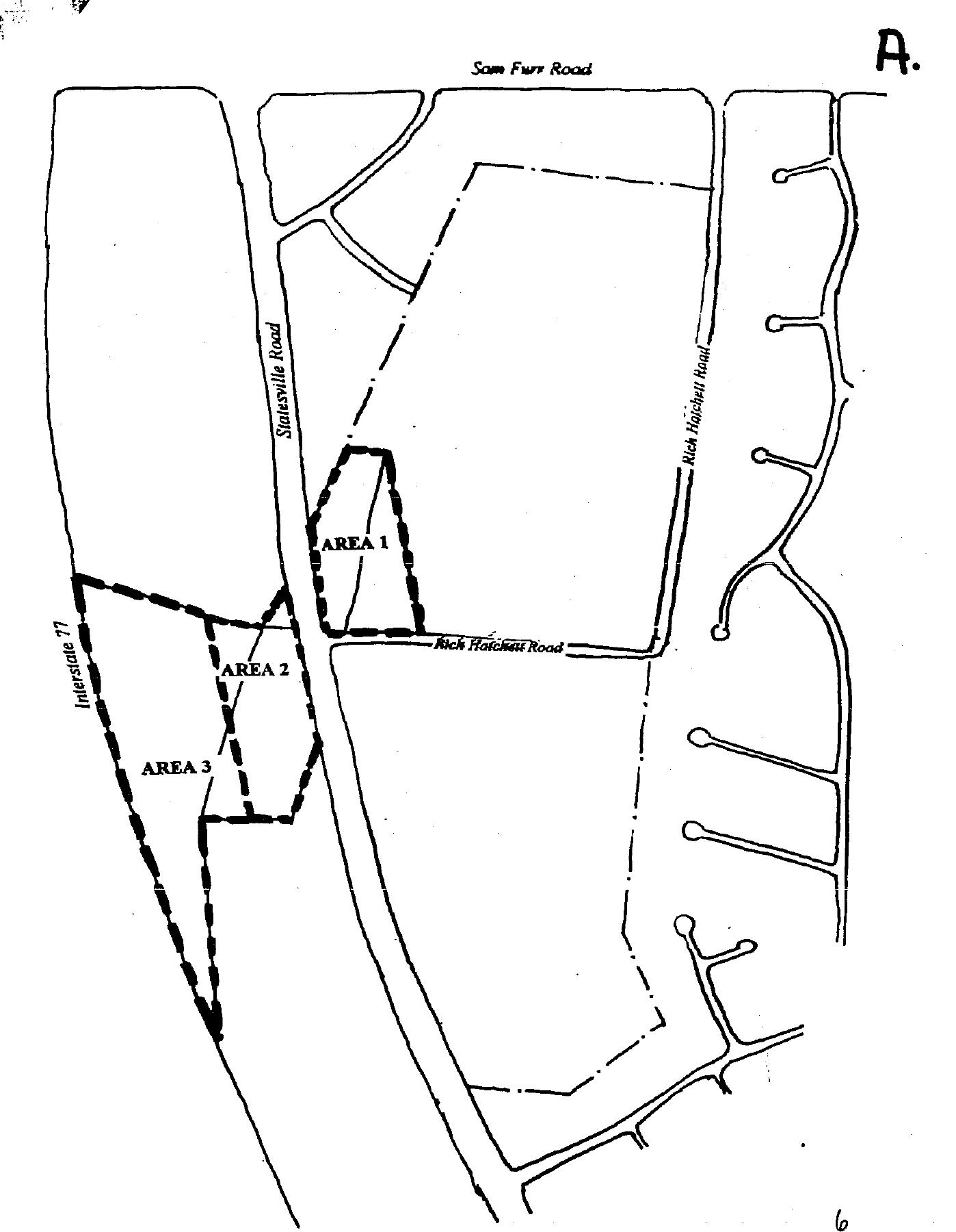1998 plan Map A showing Areas 1, 2 and 3