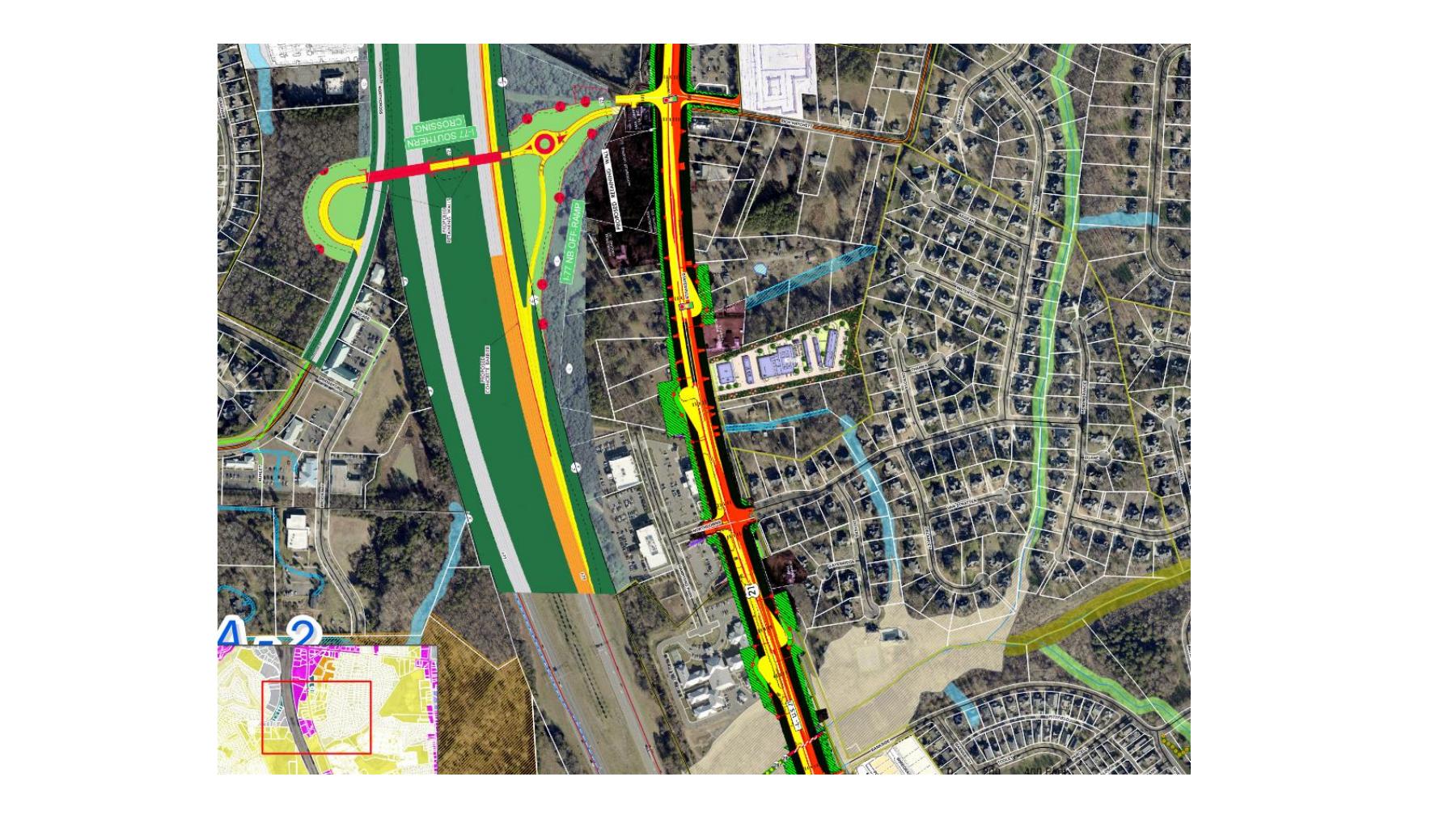 Road corridor illustration included in the town pre-development packet